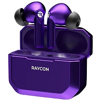 Écouteurs boutons de jeu 100 % sans fil à isolation sonore de Raycon - Violet
