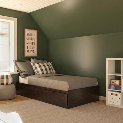 Ameriwood Home Traditional Platform Bed with Drawers - Twin - Espresso