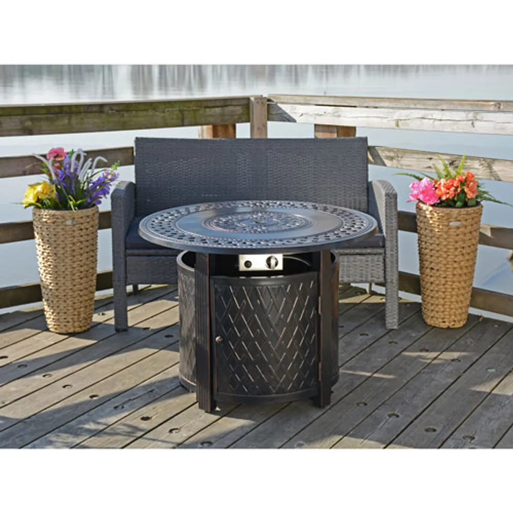 Paramount Ben Freestanding Propane Fire Pit Table - 25,000 BTU - Bronze