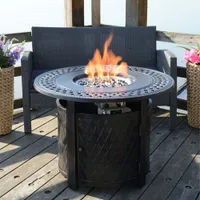 Paramount Ben Freestanding Propane Fire Pit Table - 25,000 BTU - Bronze