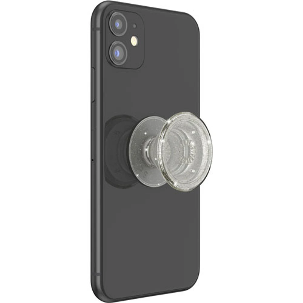 Prise extensible à support universel PopGrip de PopSockets pour cellulaire - Argenté transparent