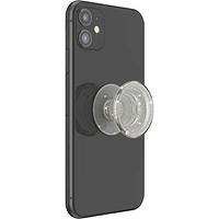 Prise extensible à support universel PopGrip de PopSockets pour cellulaire - Argenté transparent