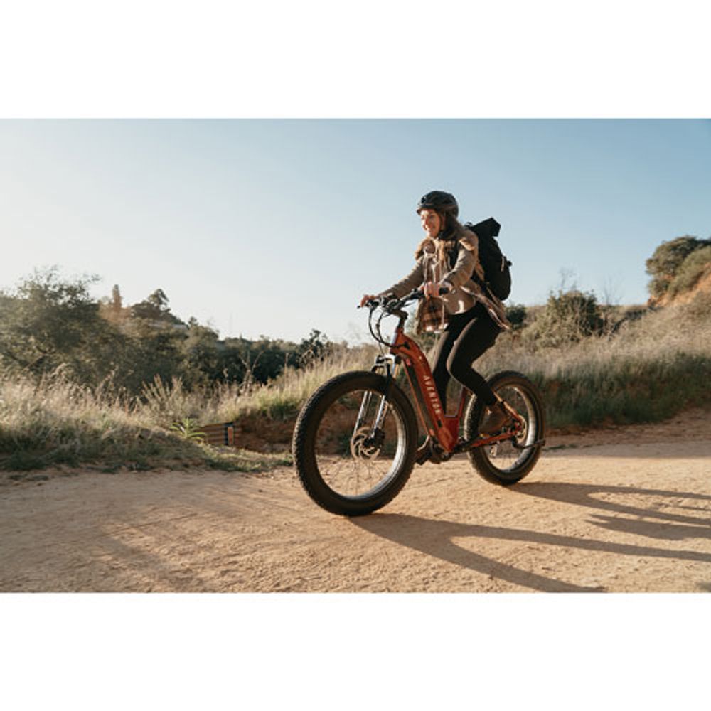 Aventon Aventure ST 750 W Step-Through Electric City Bike with up to 72km Battery Range - Medium - Red