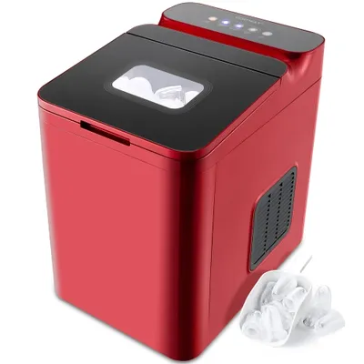 White Countertop Portable Compact Ice Maker Ice Cube Machine, for