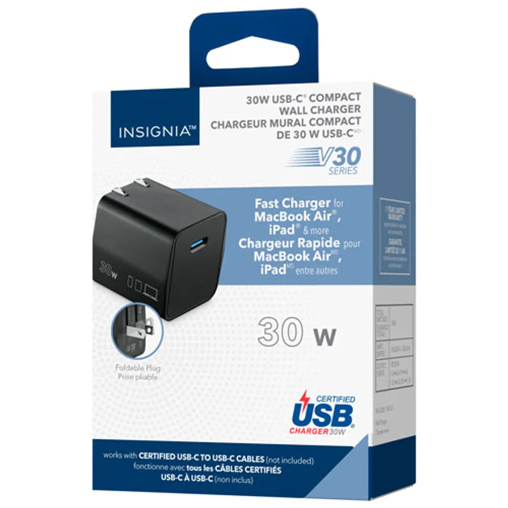 Insignia 30W USB-C Wall Charger - Black - Only at Best Buy