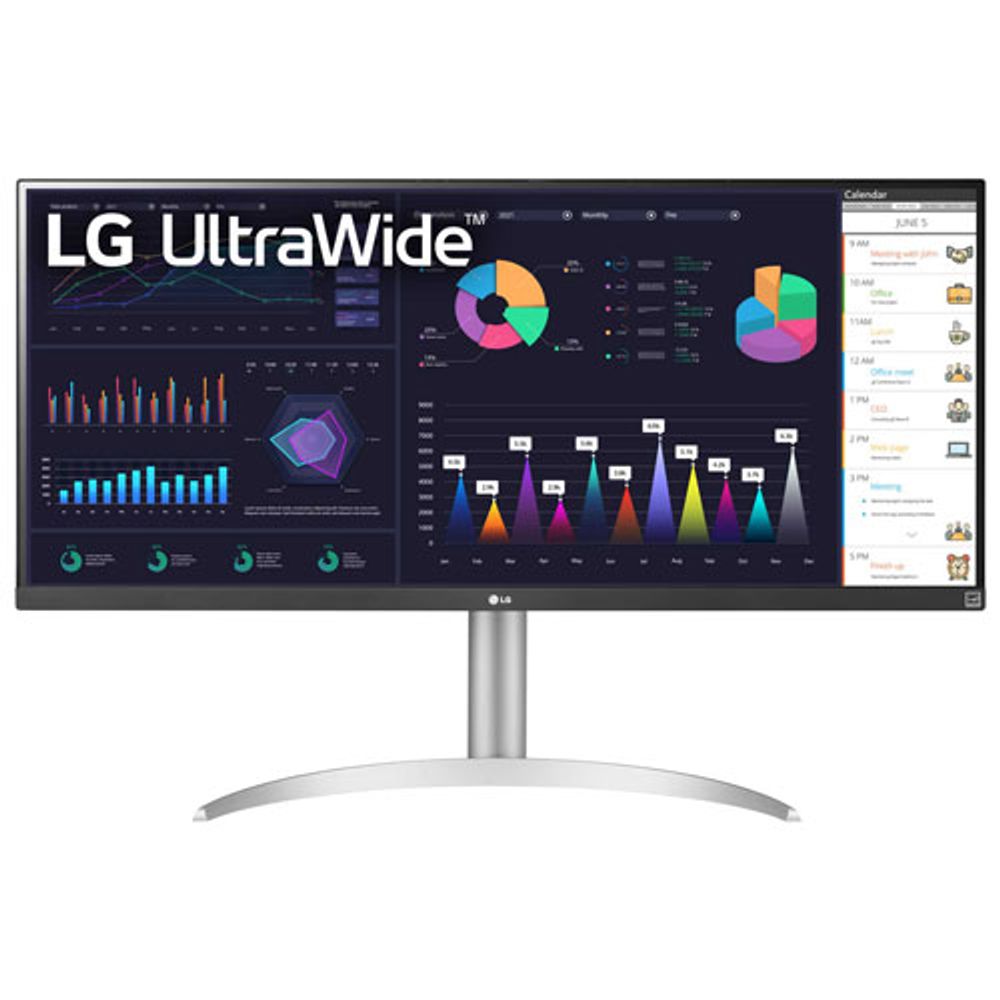 LG UltraWide 34" FHD 100Hz 5ms GTG LED IPS FreeSync Gaming Monitor (34WQ650-W) - White - Only at Best Buy