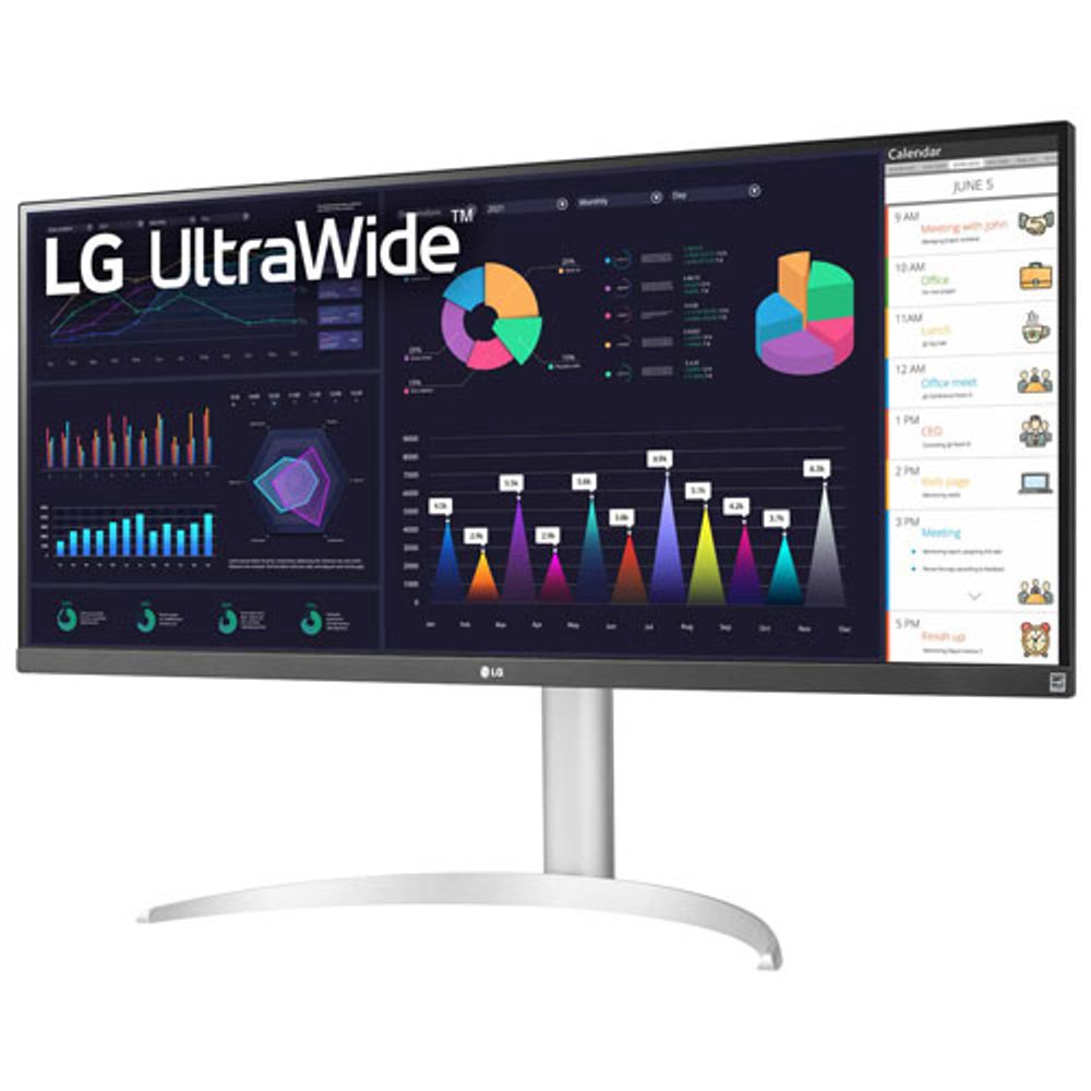 LG UltraWide 34" FHD 100Hz 5ms GTG LED IPS FreeSync Gaming Monitor (34WQ650-W) - White - Only at Best Buy