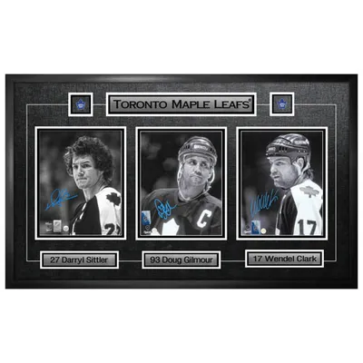 Frameworth Toronto Maple Leafs: Captains Gilmour / Clark / Sittler Signed Framed Photos (8x10")