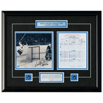 Frameworth Toronto Maple Leafs: Darryl Sittler Framed Photograph and 10-Point Scoresheet (10x10")