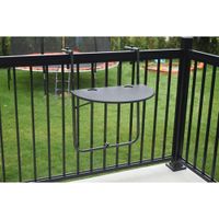 Balconu Traditional 2-Seating Oval Folding Patio Side Table - Black