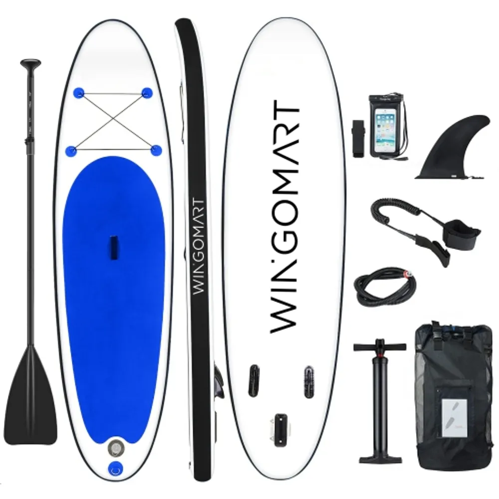 WINGOMART Inflatable Stand up Paddle Board w/ Premium SUP Accessories &  Carry Bag |upgraded paddle boards with 3 Fish Fin for Paddling |Youth  &Adult