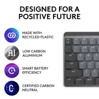 Logitech MX Mechanical Wireless Full-size Backlit Tactile Keyboard - Graphite