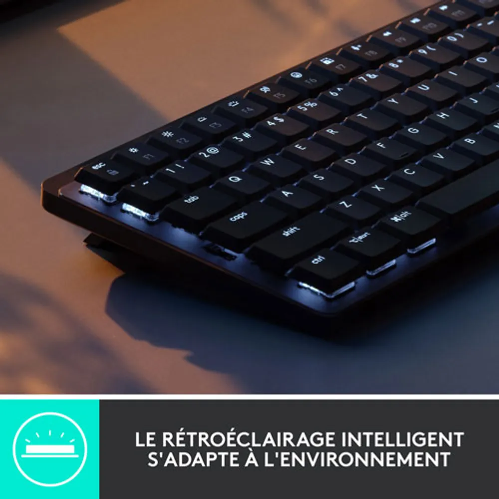 Logitech MX Mechanical Mini Wireless Compact Backlit Linear Keyboard - Graphite