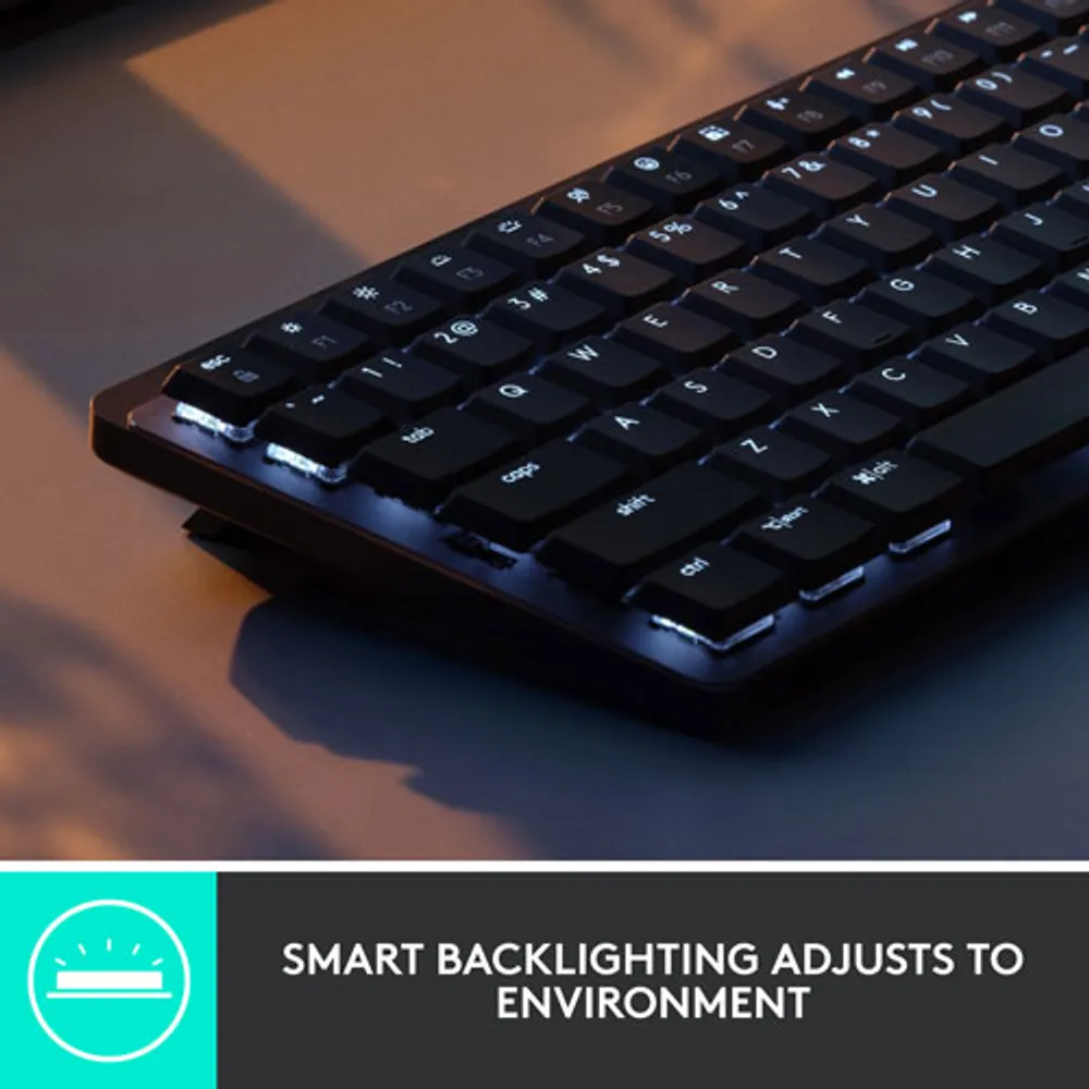 Logitech MX Mechanical Mini Wireless Compact Backlit Tactile Keyboard - Graphite