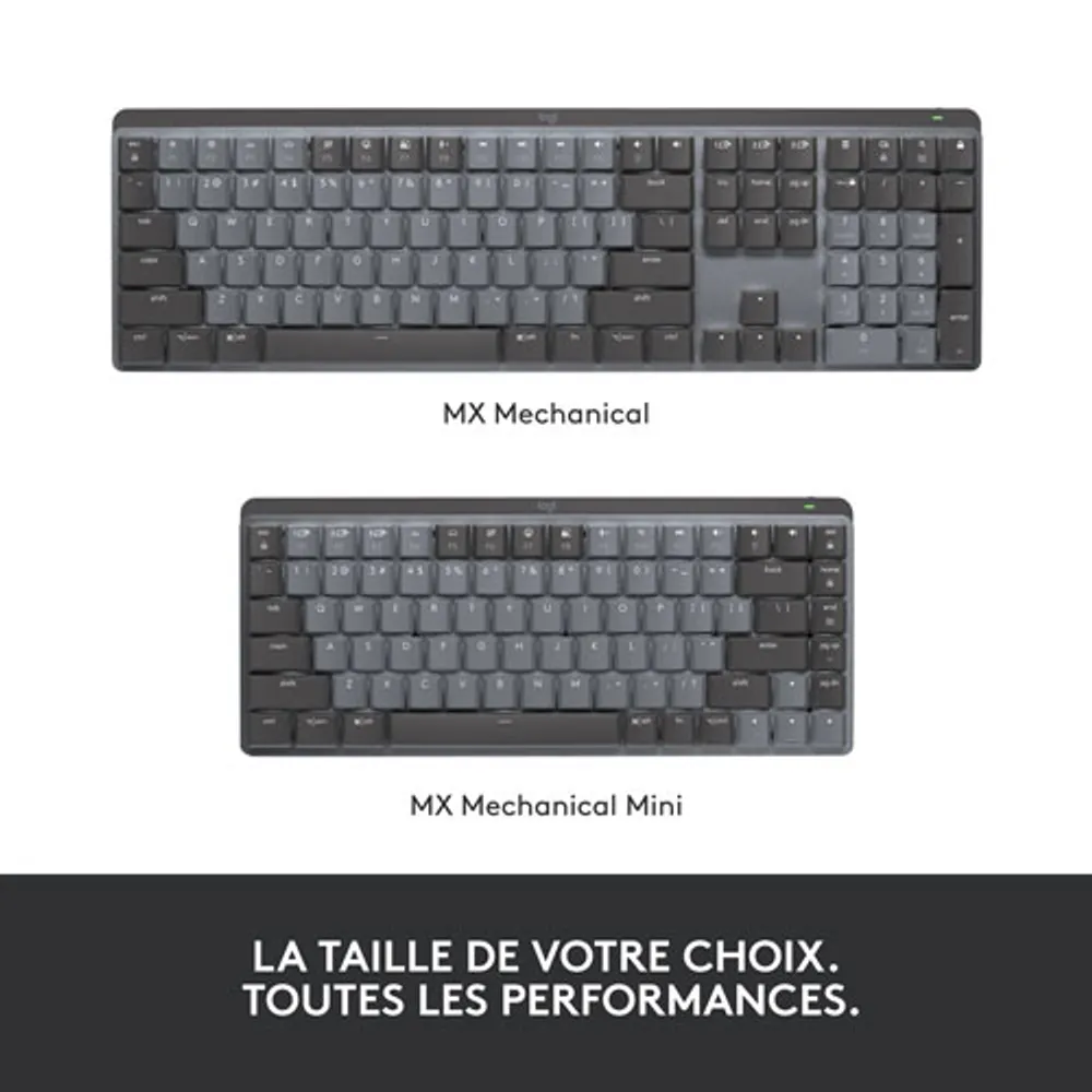 Logitech MX Mechanical Mini Wireless Compact Backlit Tactile Keyboard - Graphite