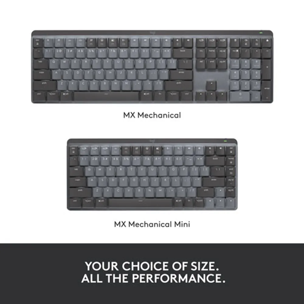 Logitech MX Mechanical Wireless Full-size Backlit Linear Keyboard - Graphite