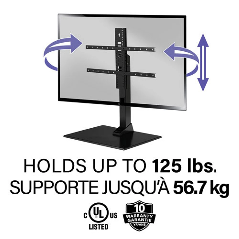 Support de table pivotant de Sanus Systems pour téléviseur de 40 à 86 po - Noir