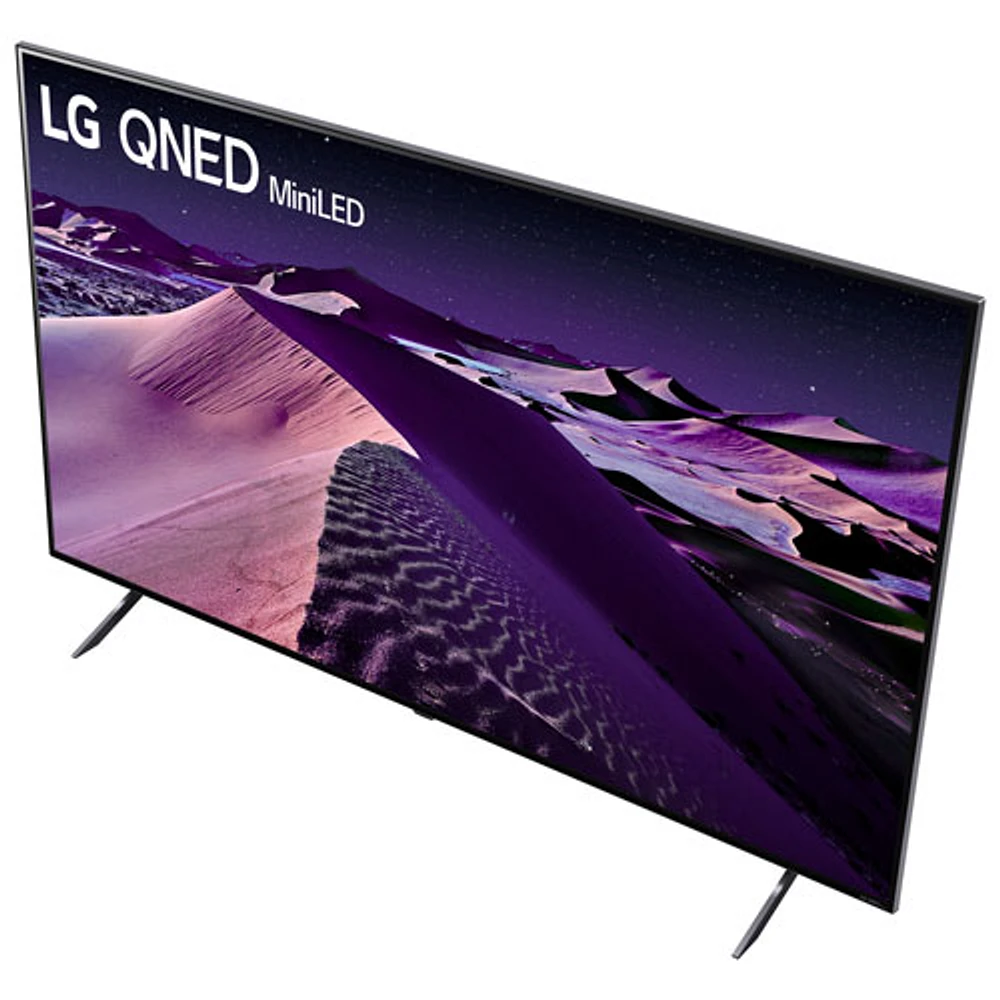 Téléviseur intelligent webOS HDR QNED UHD 4K de 86 po de LG (86QNED85UQA) - 2022 - Argenté titane foncé/Bleu cendré