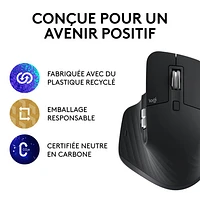 Souris sans fil MX Master 3S de Logitech - Noir