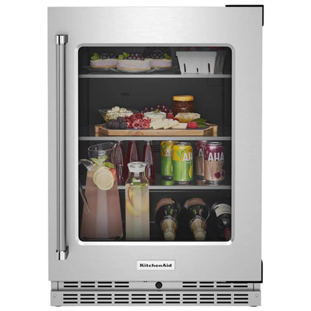 KitchenAid Undercounter 5.2 Cu. Ft. Freestanding Bar Fridge (KURR314KSS) - Stainless Steel