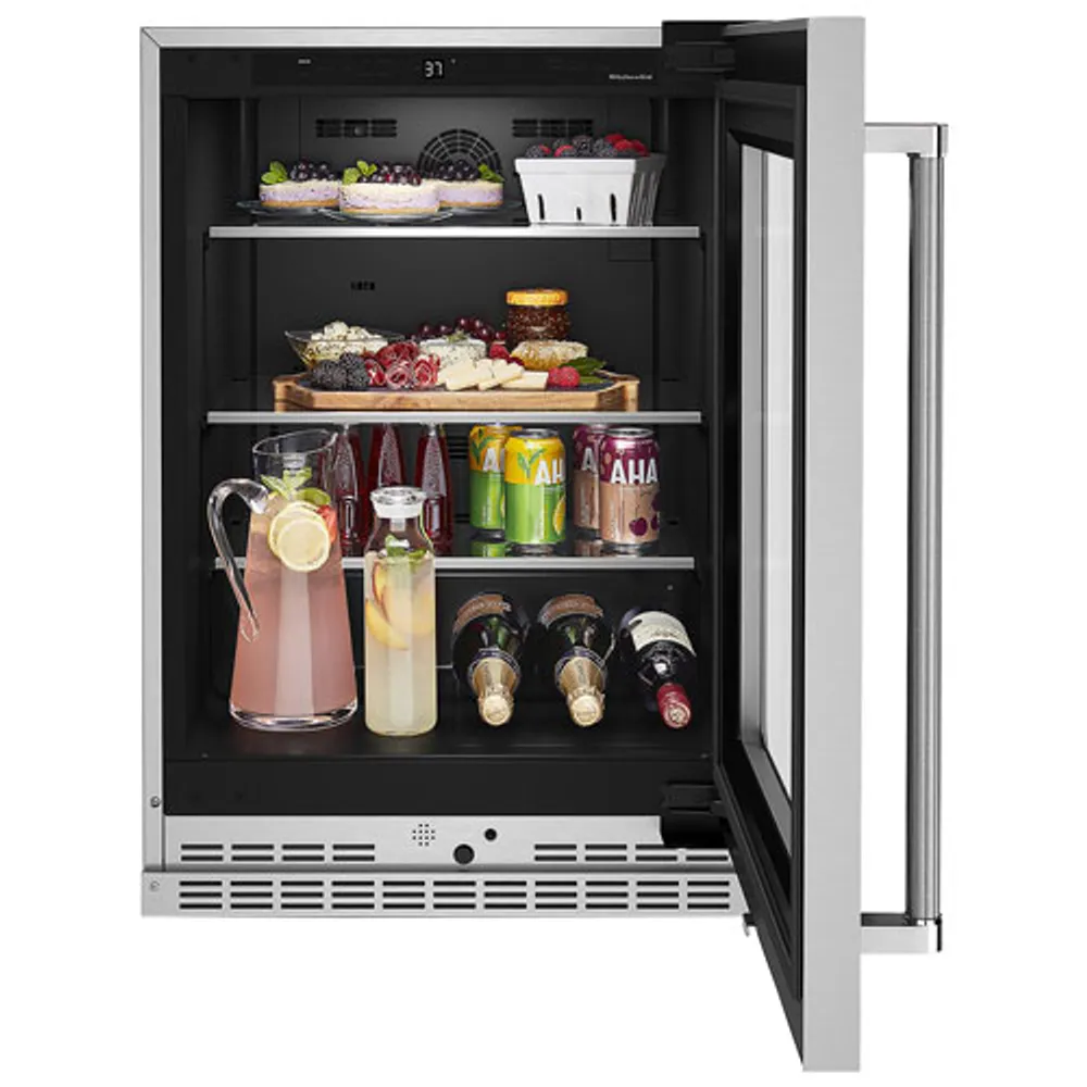 KitchenAid Undercounter 5.2 Cu. Ft. Freestanding Bar Fridge (KURR314KSS) - Stainless Steel