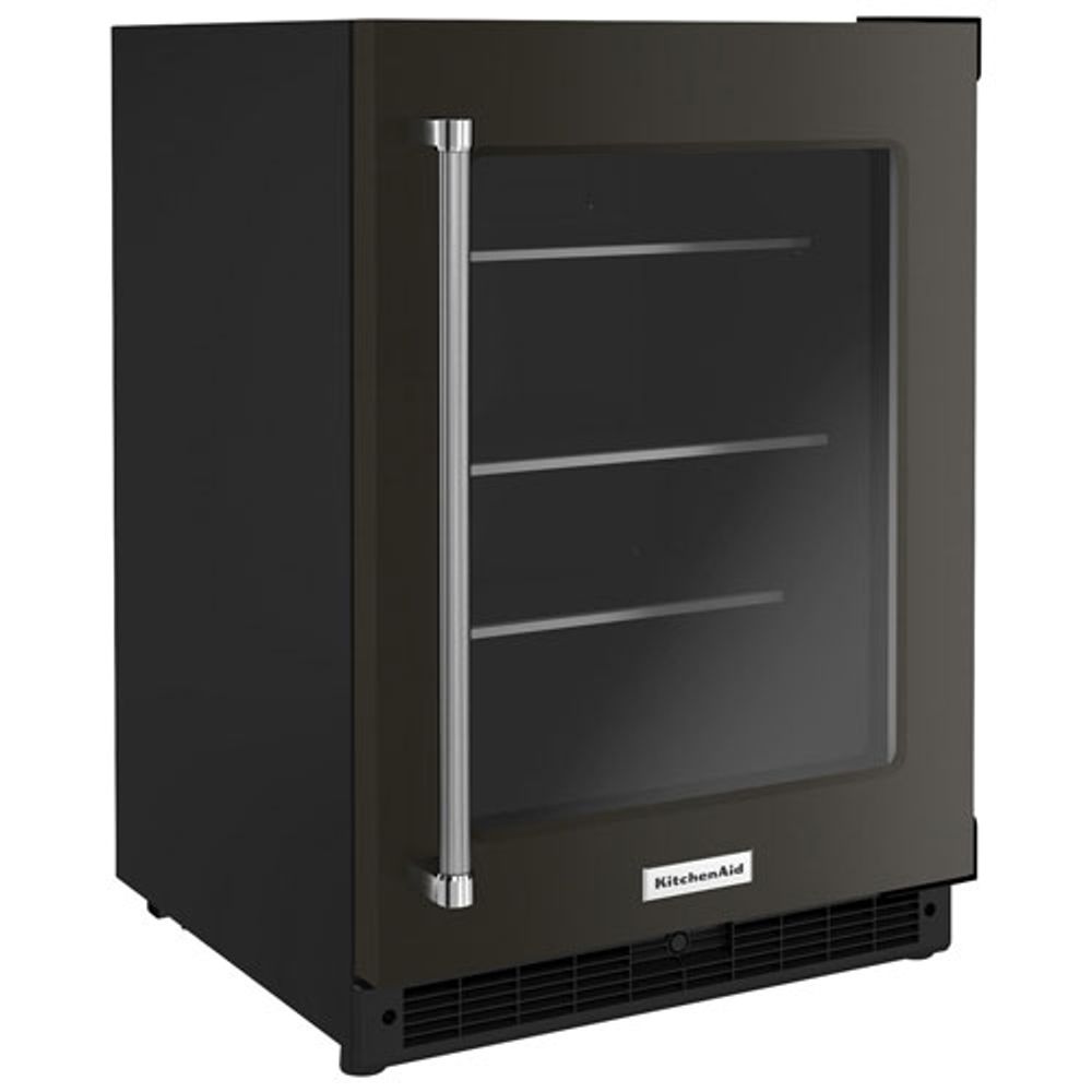 KitchenAid Undercounter 5.2 Cu. Ft. Freestanding Bar Fridge (KURR314KBS) - Black Stainless Steel