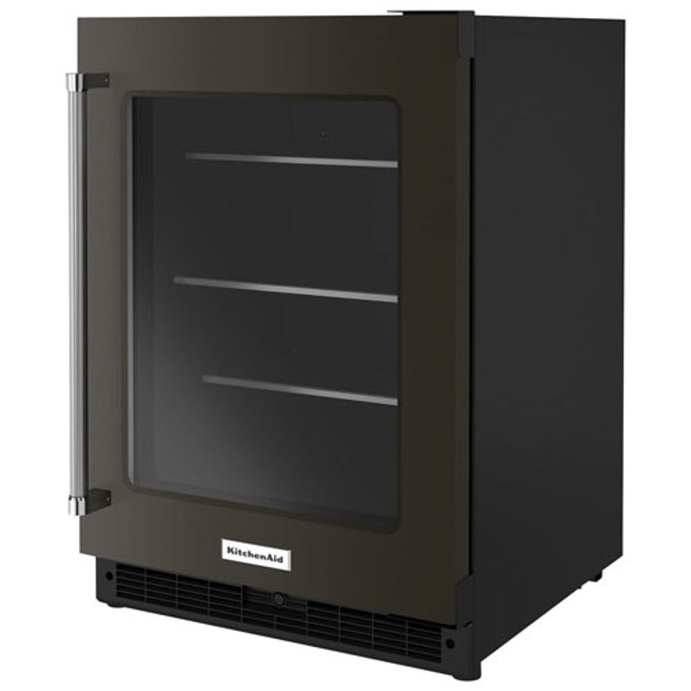 KitchenAid Undercounter 5.2 Cu. Ft. Freestanding Bar Fridge (KURR314KBS) - Black Stainless Steel