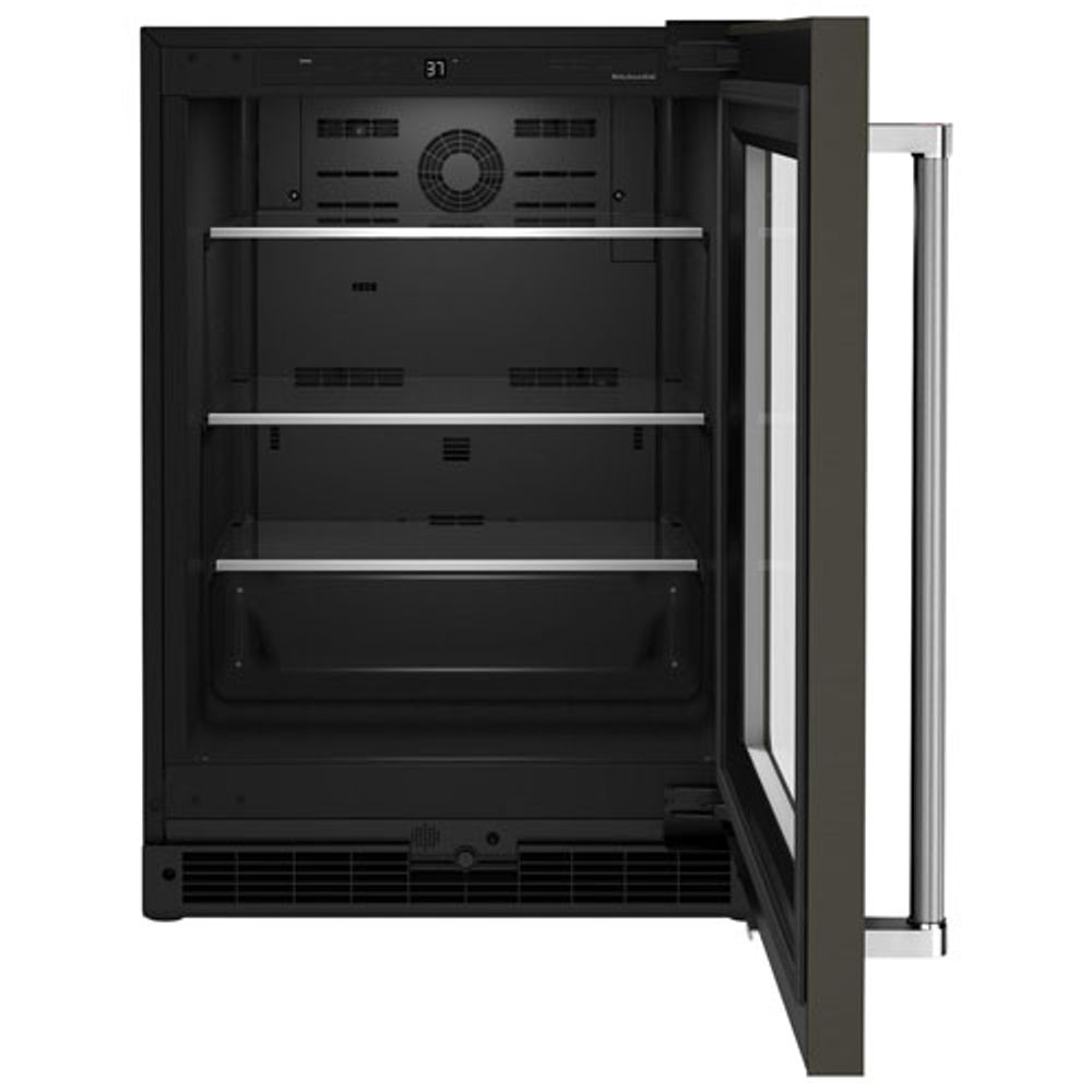 KitchenAid Undercounter 5.2 Cu. Ft. Freestanding Bar Fridge (KURR314KBS) - Black Stainless Steel