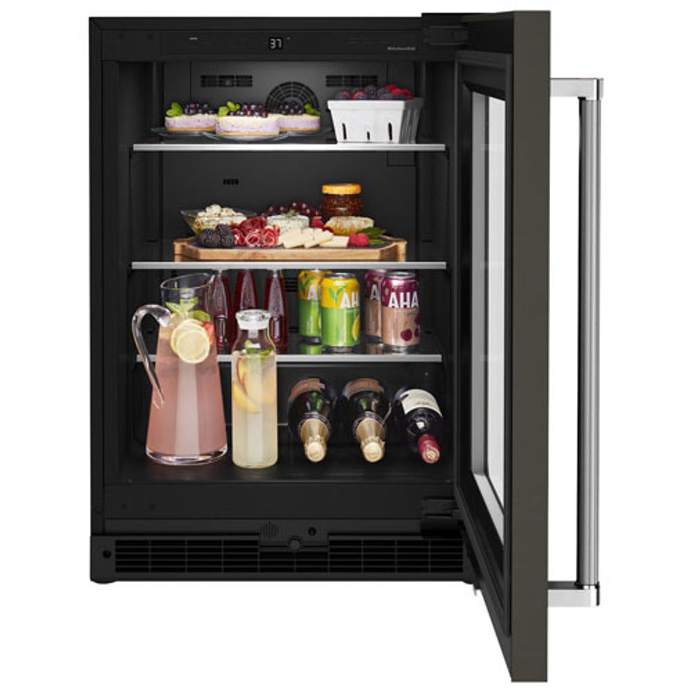 KitchenAid Undercounter 5.2 Cu. Ft. Freestanding Bar Fridge (KURR314KBS) - Black Stainless Steel