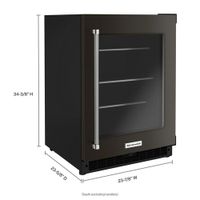 KitchenAid Undercounter 5.2 Cu. Ft. Freestanding Bar Fridge (KURR314KBS) - Black Stainless Steel