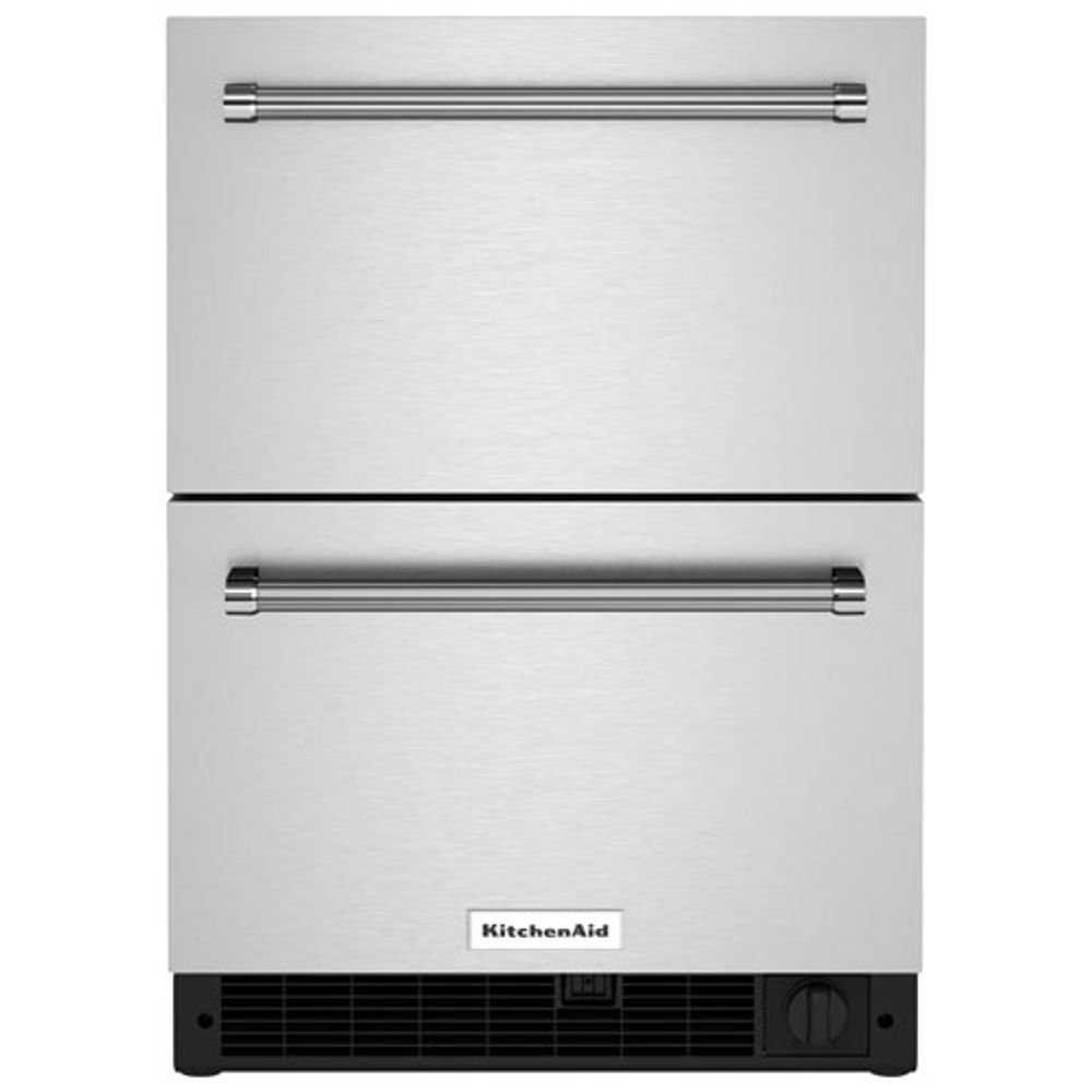 KitchenAid Undercounter Drawer 4.3 Cu. Ft. Freestanding Bar Fridge (KUDF204KSB) - Stainless Steel