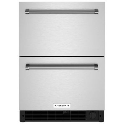 KitchenAid Undercounter Drawer 4.3 Cu. Ft. Freestanding Bar Fridge (KUDF204KSB) - Stainless Steel