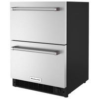 KitchenAid Undercounter Drawer 4.3 Cu. Ft. Freestanding Bar Fridge (KUDF204KSB) - Stainless Steel