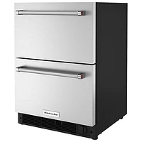KitchenAid Undercounter Drawer 4.3 Cu. Ft. Freestanding Bar Fridge (KUDF204KSB) - Stainless Steel
