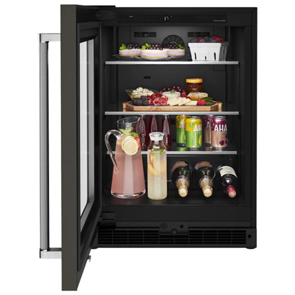 KitchenAid Undercounter 5.2 Cu. Ft. Freestanding Bar Fridge (KURL314KBS) - Black Stainless Steel