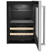 KitchenAid Undercounter 4.9 Cu. Ft. Freestanding Beverage Centre (KUBR214KSB) - Stainless Steel/Wood