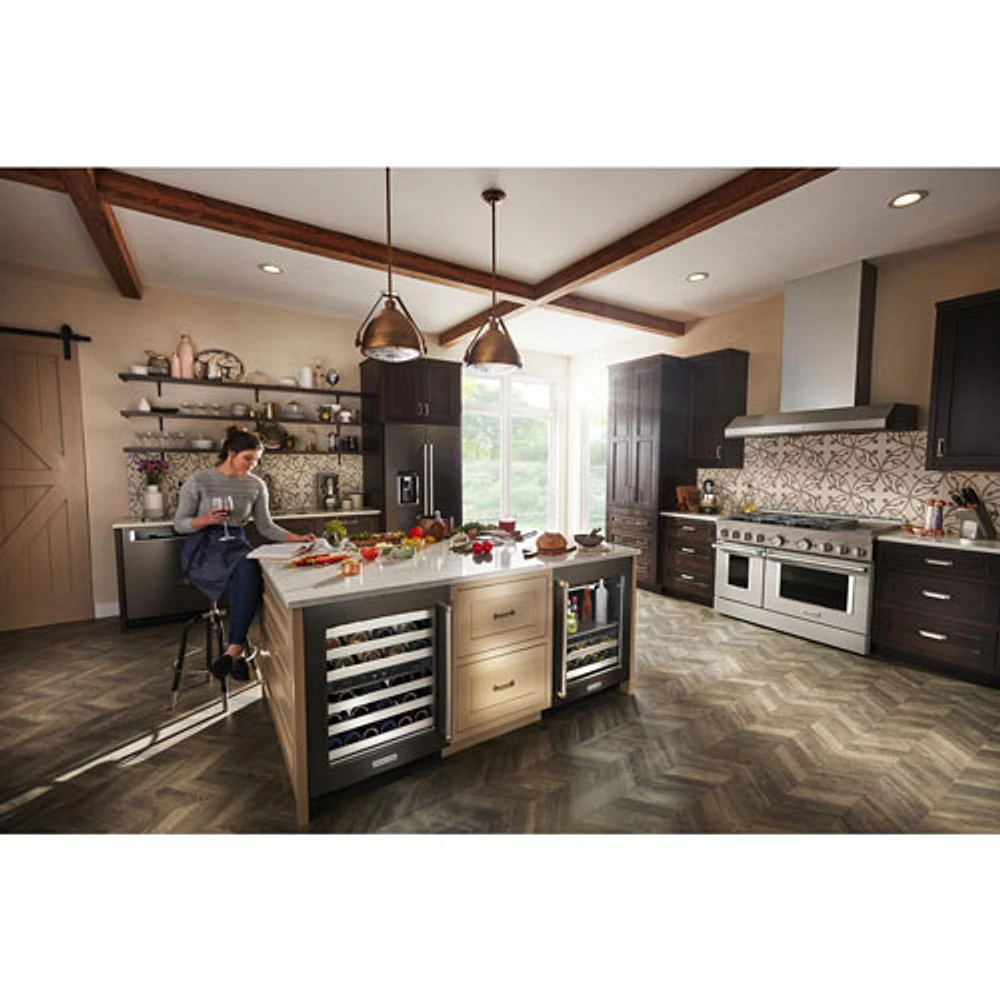 KitchenAid Undercounter 4.9 Cu. Ft. Freestanding Beverage Centre (KUBR314KBS) - Black Stainless Steel