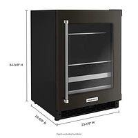 KitchenAid Undercounter 4.9 Cu. Ft. Freestanding Beverage Centre (KUBR314KBS) - Black Stainless Steel