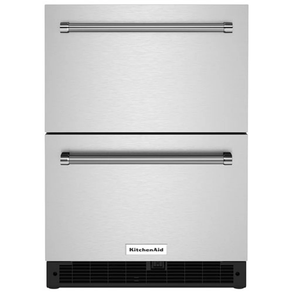 KitchenAid Undercounter Drawer 4.4 Cu. Ft. Freestanding Bar Fridge (KUDR204KSB) - Stainless Steel