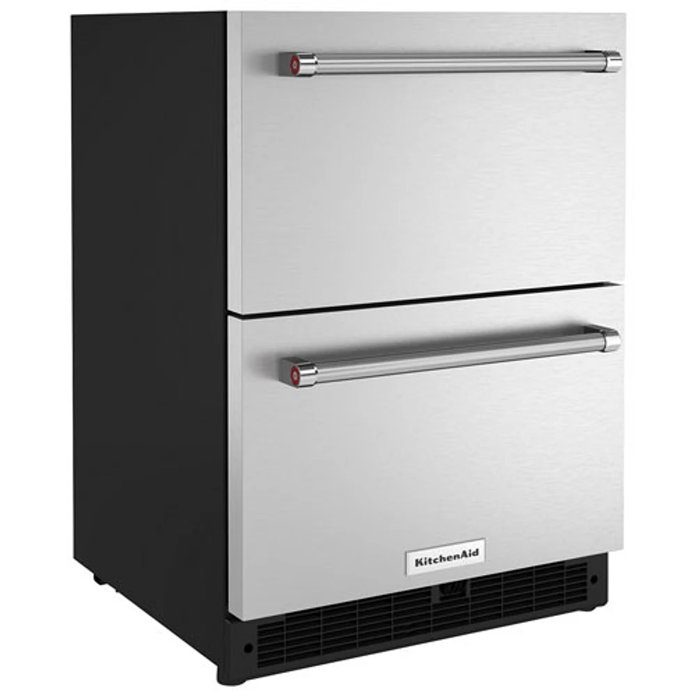 KitchenAid Undercounter Drawer 4.4 Cu. Ft. Freestanding Bar Fridge (KUDR204KSB) - Stainless Steel