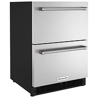 KitchenAid Undercounter Drawer 4.4 Cu. Ft. Freestanding Bar Fridge (KUDR204KSB) - Stainless Steel