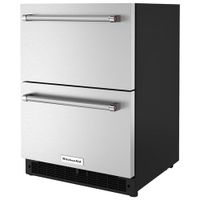 KitchenAid Undercounter Drawer 4.4 Cu. Ft. Freestanding Bar Fridge (KUDR204KSB) - Stainless Steel