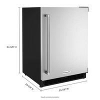 KitchenAid Undercounter 5.0 Cu. Ft. Freestanding Bar Fridge (KURR114KSB) - Stainless Steel