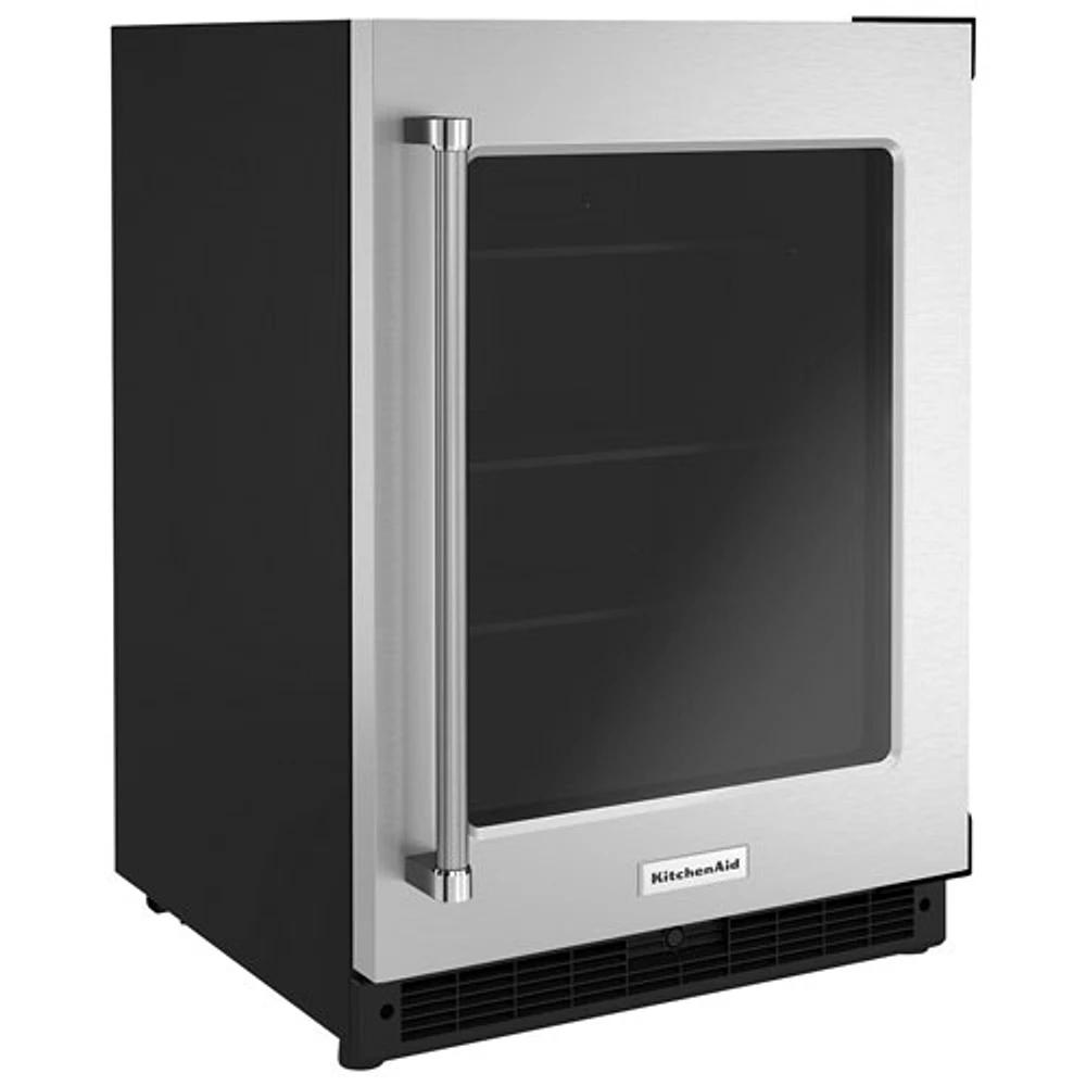 KitchenAid Undercounter 5.2 Cu. Ft. Freestanding Bar Fridge (KURR214KSB) - Stainless Steel