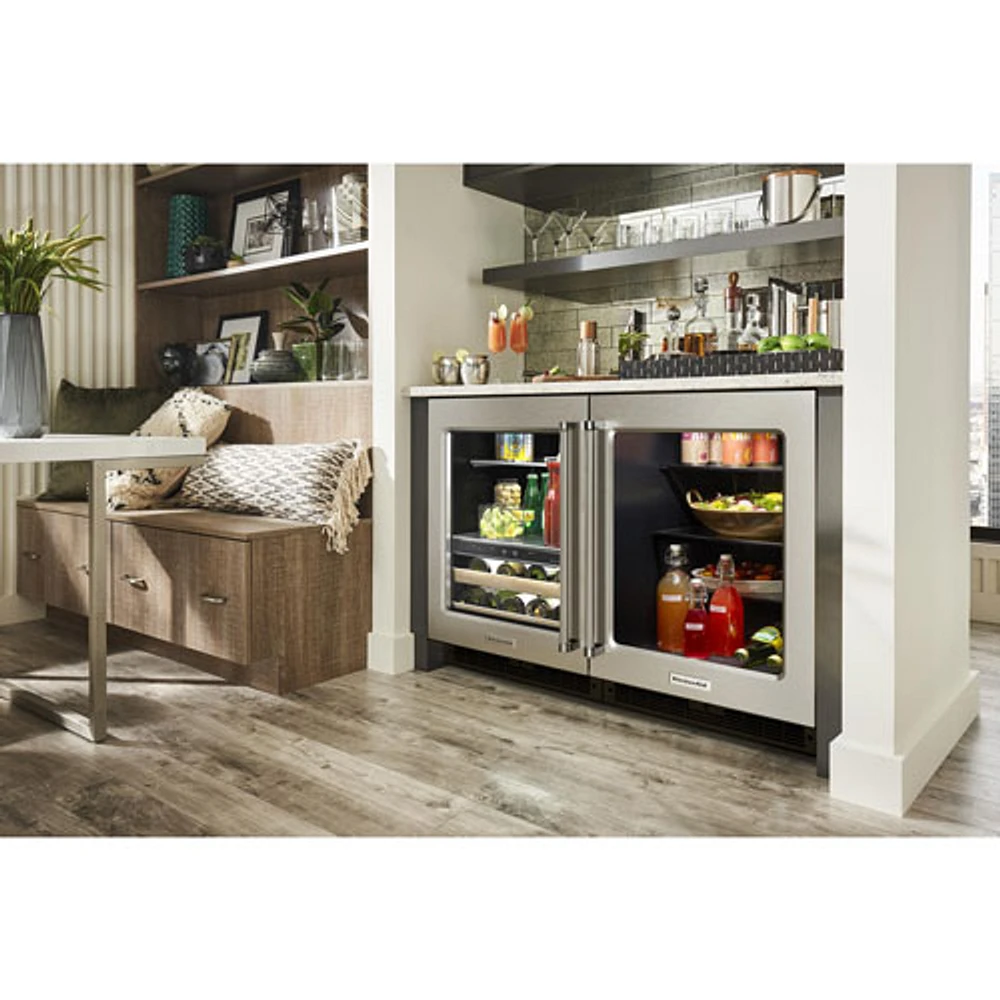 KitchenAid Undercounter 5.2 Cu. Ft. Freestanding Bar Fridge (KURR214KSB) - Stainless Steel