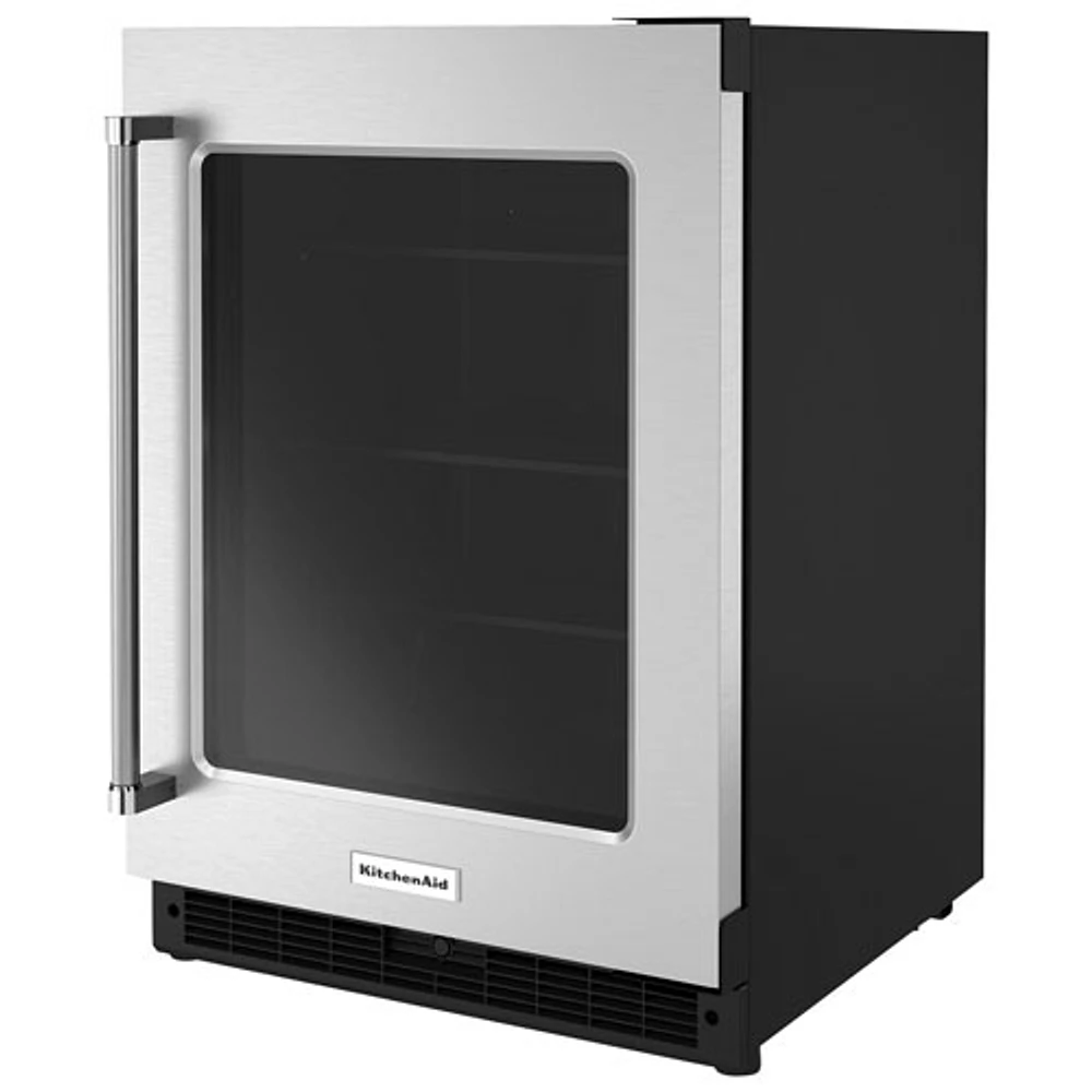 KitchenAid Undercounter 5.2 Cu. Ft. Freestanding Bar Fridge (KURR214KSB) - Stainless Steel