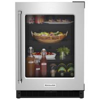 KitchenAid Undercounter 5.2 Cu. Ft. Freestanding Bar Fridge (KURR214KSB) - Stainless Steel