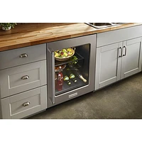 KitchenAid Undercounter 5.2 Cu. Ft. Freestanding Bar Fridge (KURR214KSB) - Stainless Steel