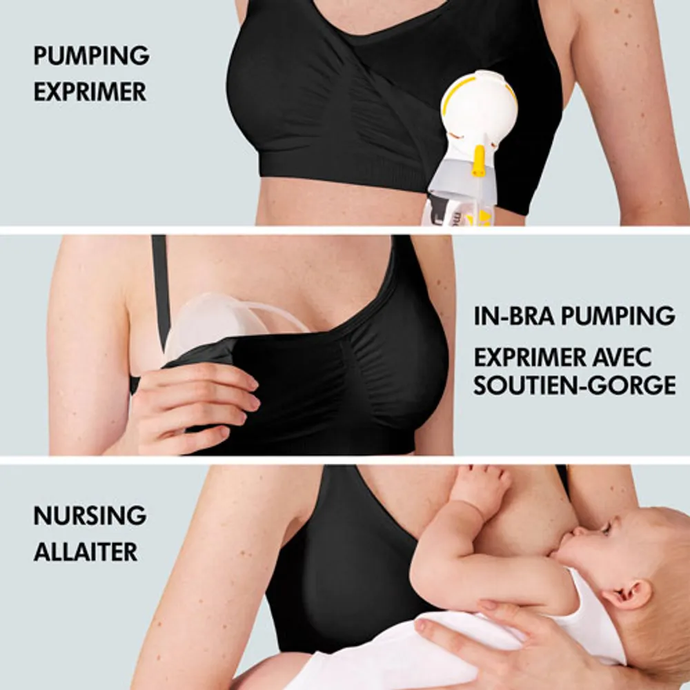 Soutien-gorge d'allaitement/pour tire-lait 3-en-1 de Medela - Petit - Noir