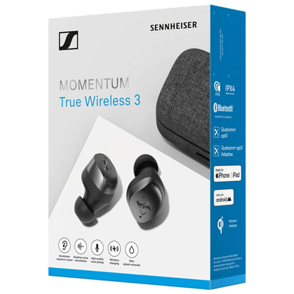 Sennheiser MOMENTUM 3 In-Ear Noise Cancelling True Wireless Earbuds - Black